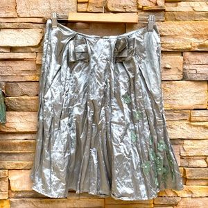Anthropologie Left of Center brand silver metallic skirt